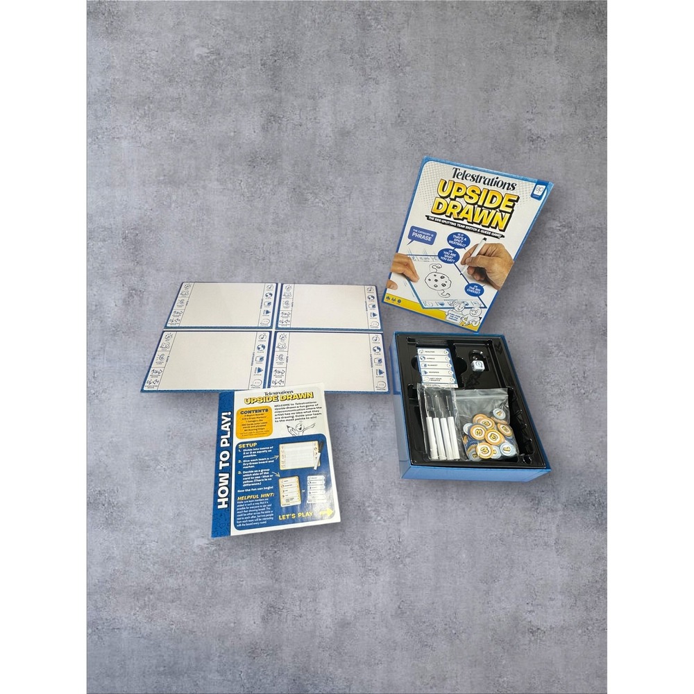 USAopoly Telestrations Upside Drawn Party Game Blue Sketch Game-New/Open Box